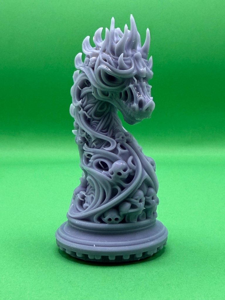 Gothic Skull Chess Set 3D Printed | 32 Piece Dark Fantasy Chess Pieces | DnD Necromancer Decor Gift | 29flo - Border3d