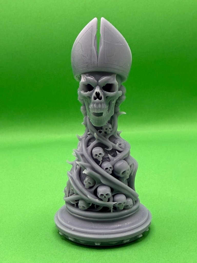 Gothic Skull Chess Set 3D Printed | 32 Piece Dark Fantasy Chess Pieces | DnD Necromancer Decor Gift | 29flo - Border3d