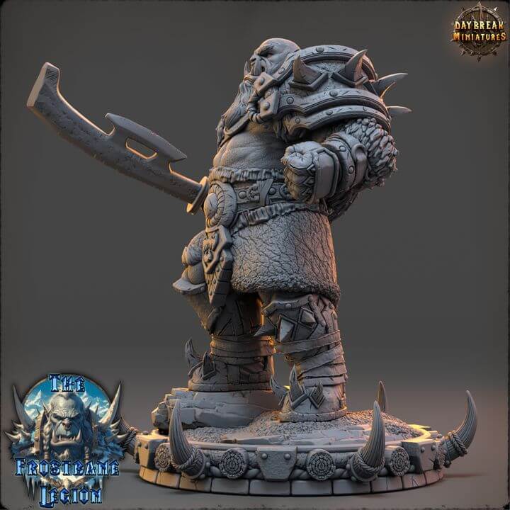 Guldrek Ravager 3D Print by Border3D LLC, showcasing intricate design of warrior figure in detailed armor with axe.