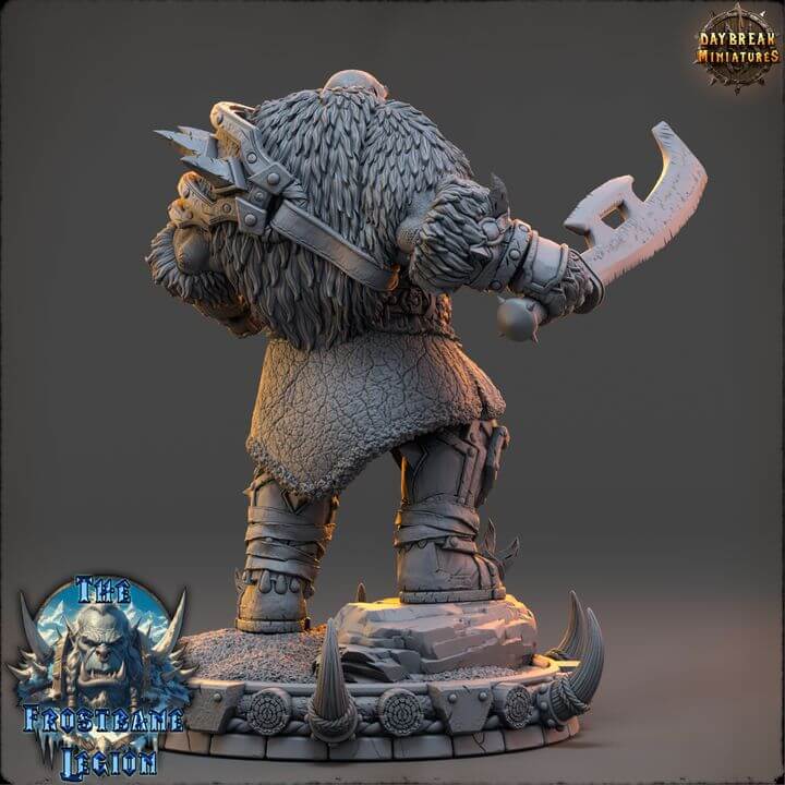 Guldrek Ravager 3D Print from Frostbane Legion by Border3D LLC, showcasing detailed craftsmanship ideal for collectors and gamers.