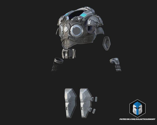 Heavy Sci-Fi Soldier Armor Set | Raw 3D Printed Cosplay Kit (PLA) - Border3d