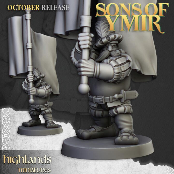 Highlands Miniatures Dwarfs Pikeman - Border3d
