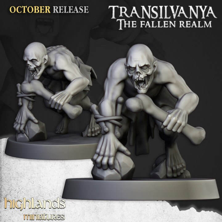 "Highlands Miniatures Ghouls menacing claws detail Border3D LLC"
