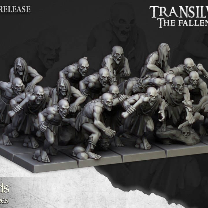"Highlands Miniatures Ghouls full unit display Border3D LLC"