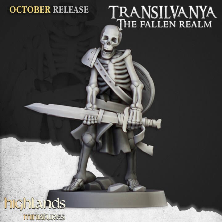 "Highlands Miniatures Skeleton Warriors scale comparison miniatures Border3D LLC"