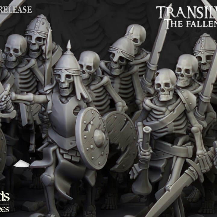 "Highlands Miniatures Skeleton Warriors menacing poses showcase Border3D LLC"