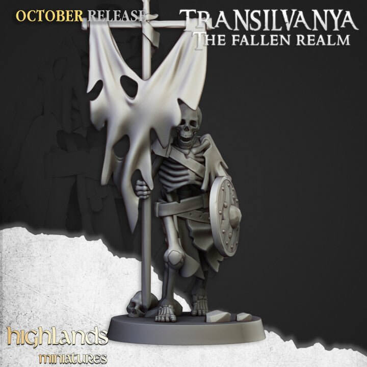 "Highlands Miniatures Skeleton Warriors weathered weapons detail Border3D LLC"
