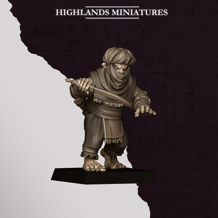Hobgoblin Backstabbers Miniatures | Sons of Marduk Assassin Unit 28mm 32mm 3D Printed DnD RPG Wargaming | Highlands Miniatures - Border3d