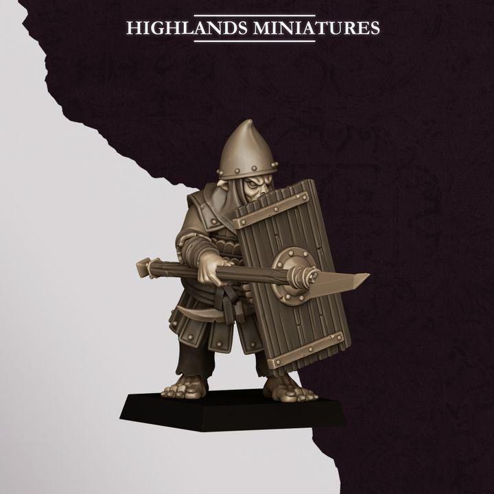 Hobgoblin Spearmen Miniatures | Sons of Marduk Infantry Unit 28mm 32mm 3D Printed DnD RPG Wargaming | Highlands Miniatures - Border3d