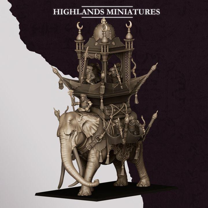 Hobgoblin War Elephant Miniature | Sons of Marduk War Beast Centerpiece 28mm 32mm 3D Printed DnD RPG Wargaming | Highlands Minis - Border3d