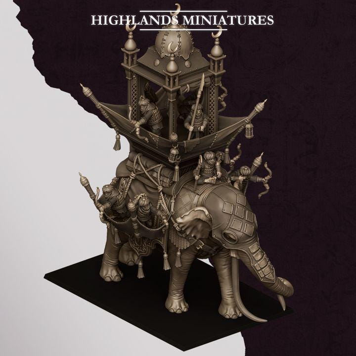 Hobgoblin War Elephant Miniature | Sons of Marduk War Beast Centerpiece 28mm 32mm 3D Printed DnD RPG Wargaming | Highlands Minis - Border3d