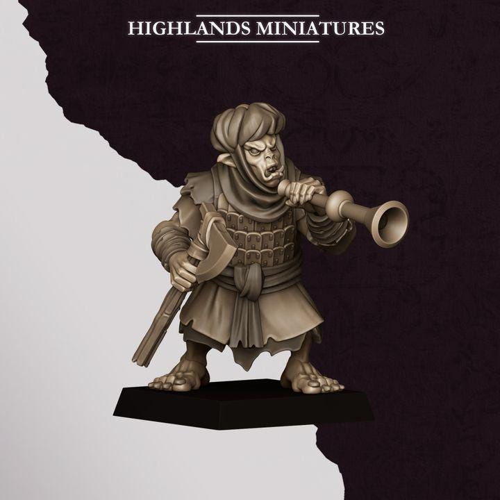 Hobgoblin Warriors Miniatures | Sons of Marduk Infantry Unit Hand Weapon Shield 28mm 32mm 3D Printed DnD RPG | Highlands Miniatures - Border3d