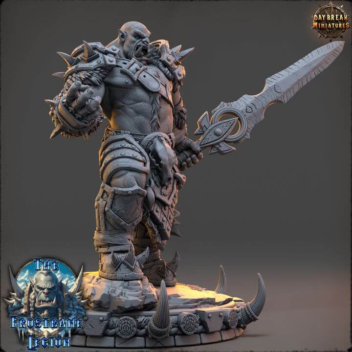 hrothvar The Silent 3D print by Border3D LLC, showcasing a detailed warrior figure with sword on a themed base. Ideal for collectors.