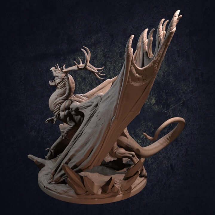Ice Tyrant Dragon Miniature 32mm | Frost Boss Resin RPG | Dragon Trappers Lodge - Border3d