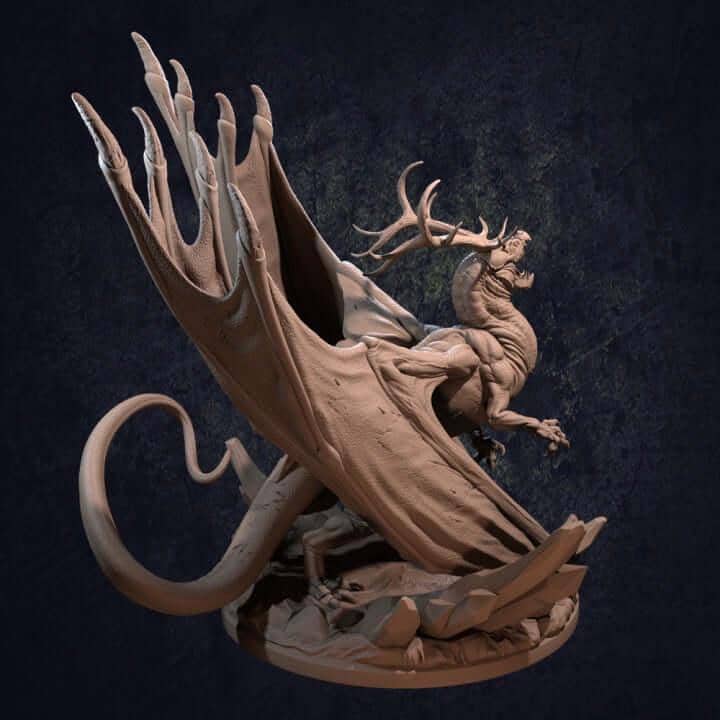 Ice Tyrant Dragon Miniature 32mm | Frost Boss Resin RPG | Dragon Trappers Lodge - Border3d