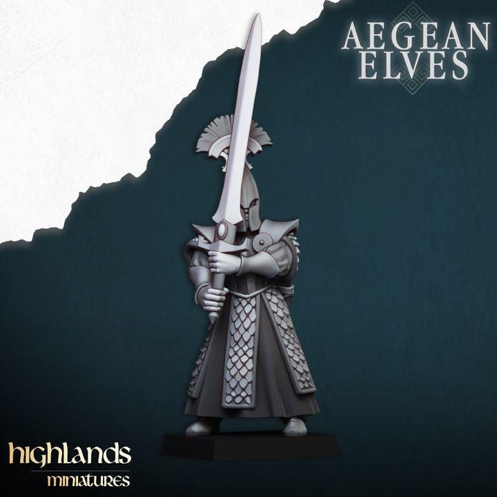 Swords of Messara 3D Miniature | Highlands Miniatures | 32mm Resin DnD Fantasy Wargaming RPG