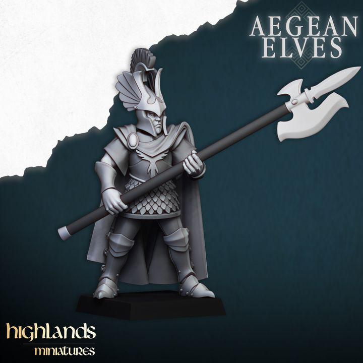 Mycenaean Guard Halberdier Miniatures | Aegean Elves Elite Infantry (28mm/32mm)
