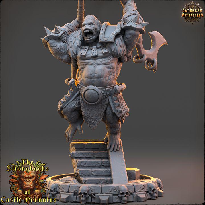 Kael Ithron — Apefolk Barbarian Warrior Miniature 32mm