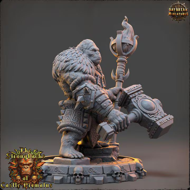 Varn Shadak — Apefolk Fire Mage Pyromancer Miniature 32mm