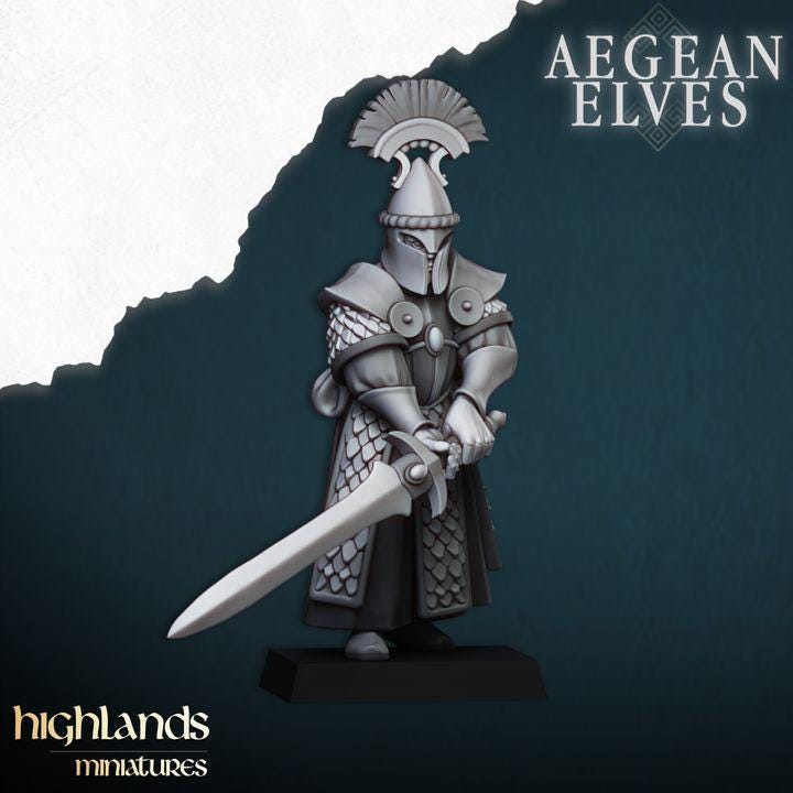 Swords of Messara 3D Miniature | Highlands Miniatures | 32mm Resin DnD Fantasy Wargaming RPG