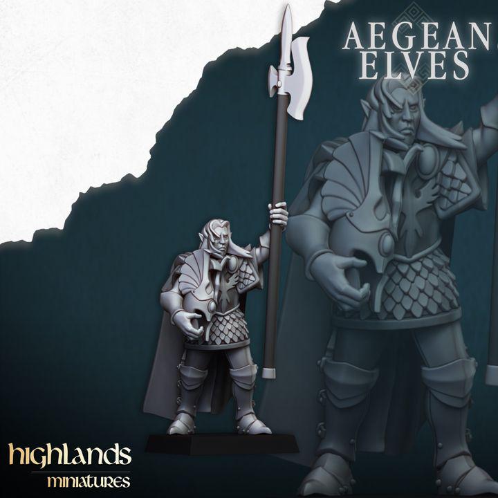 Mycenaean Guard Halberdier Miniatures | Aegean Elves Elite Infantry (28mm/32mm)
