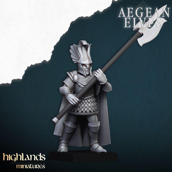Mycenaean Guard Halberdier Miniatures | Aegean Elves Elite Infantry (28mm/32mm)