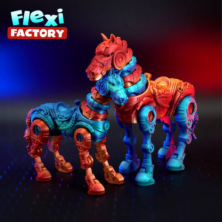 Flexi Factory Cyber Horse - Articulated Steampunk - Border3d