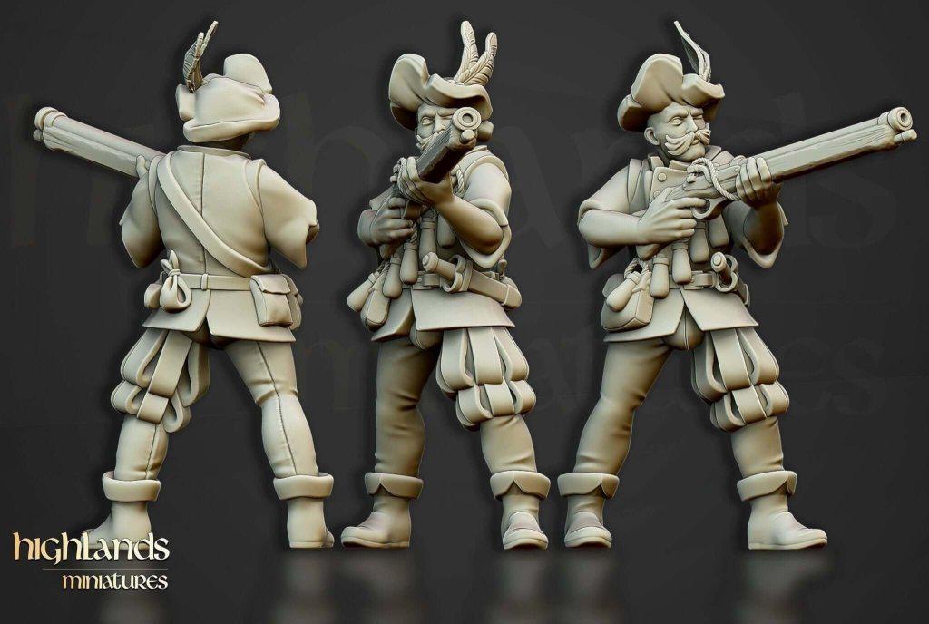 Highlands Miniatures Arquebusier Unit - Border3d