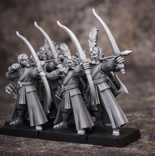 Aegean Elf Archer Miniature Set | 32mm 3D Printed Fantasy Wargame Unit