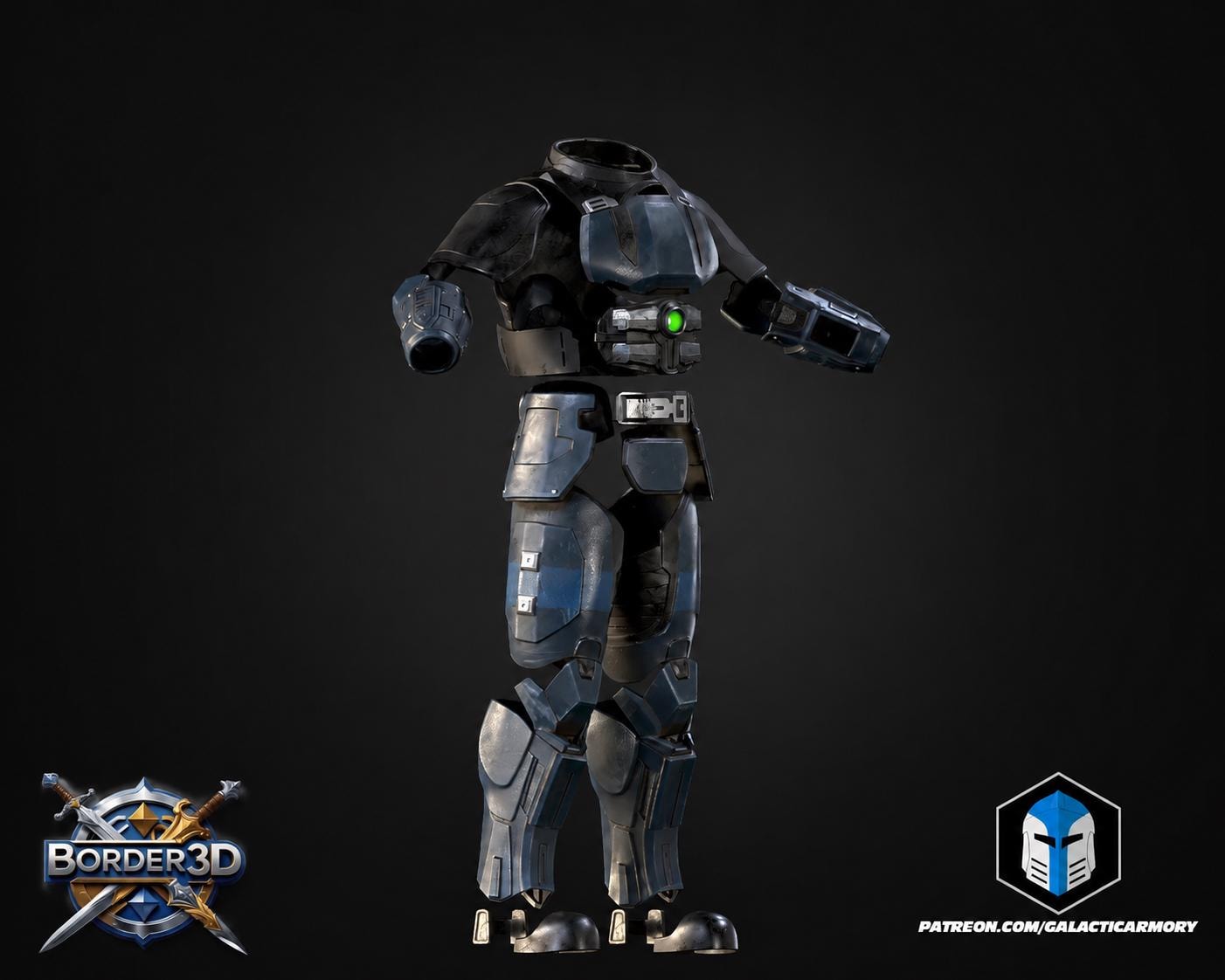 Cosplay Armor Set Recon No Helmet | Sci-Fi Tactical 3D Printed Wearable PLA | Galactic Armory