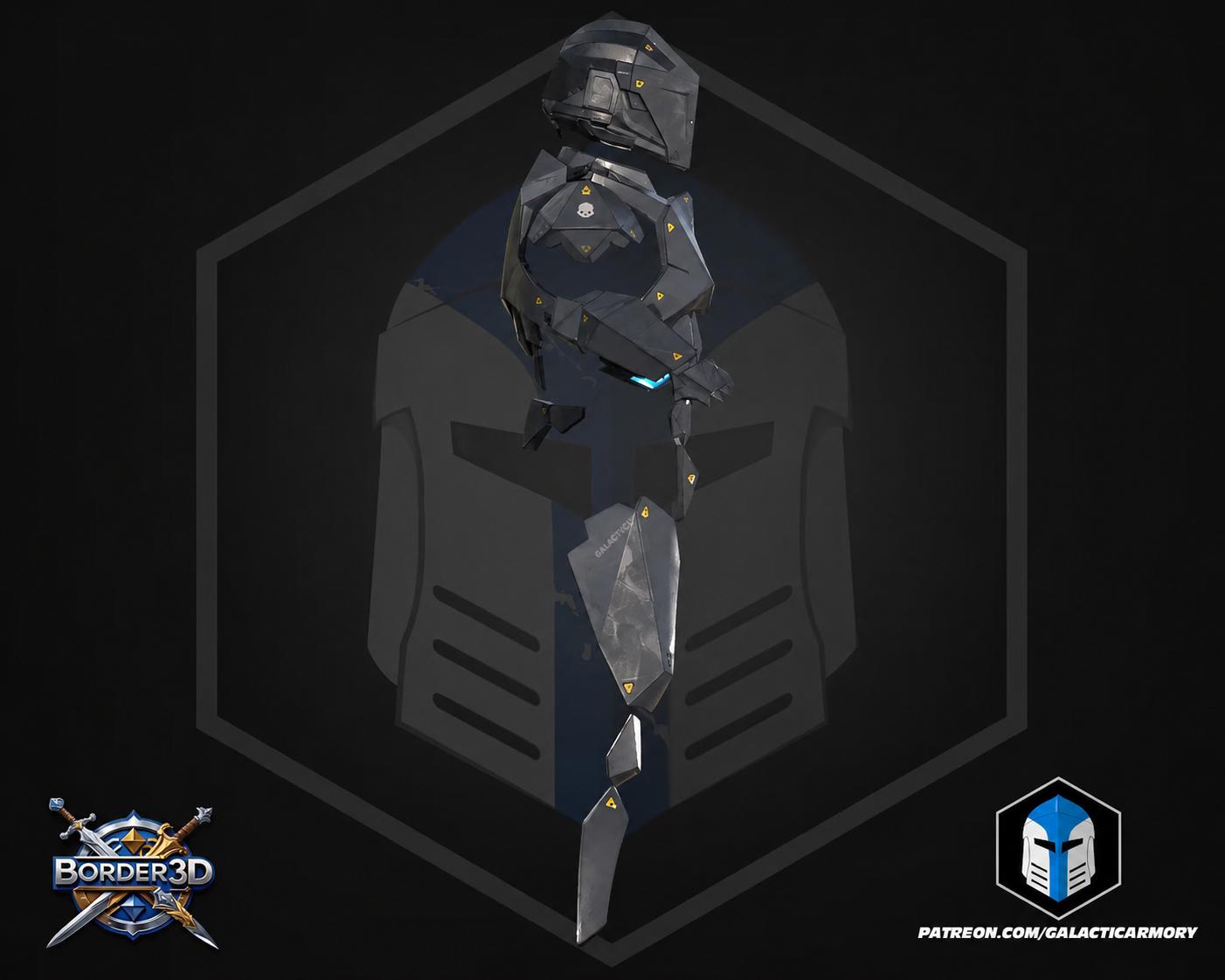3D Printed Sci-Fi Cosplay Armor Set| Full Body Tactical Suit, Helmet Boots PLA Raw