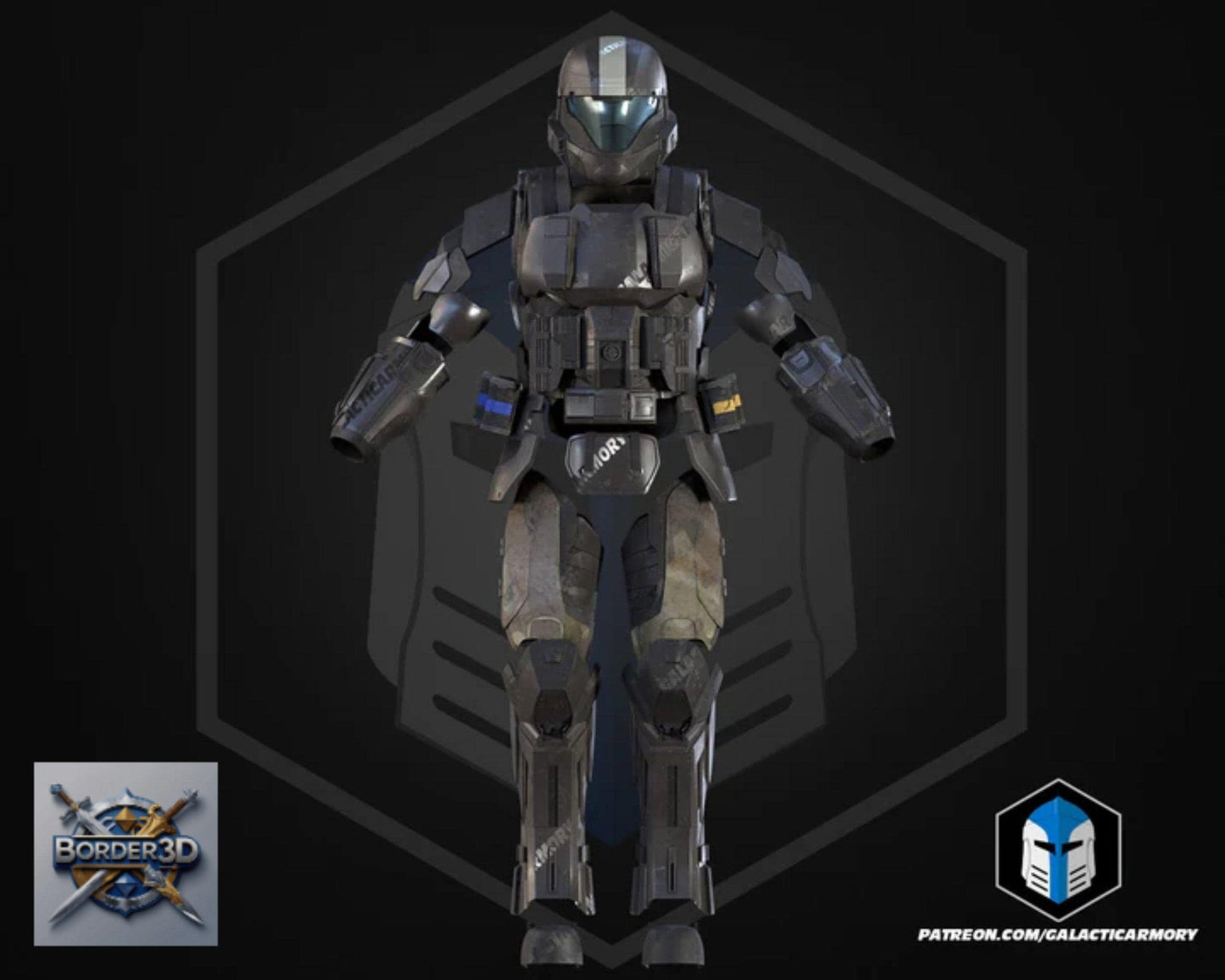 3D Printed Orbital Drop Trooper Armor Set | Wearable Cosplay Helmet, Body Armor PLA + Raw