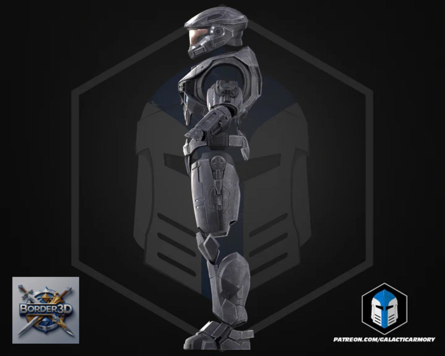 Wearable 3D Printed Lone Wolf Super Soldier Armor Set | Galactic Armory Cosplay PLA Raw