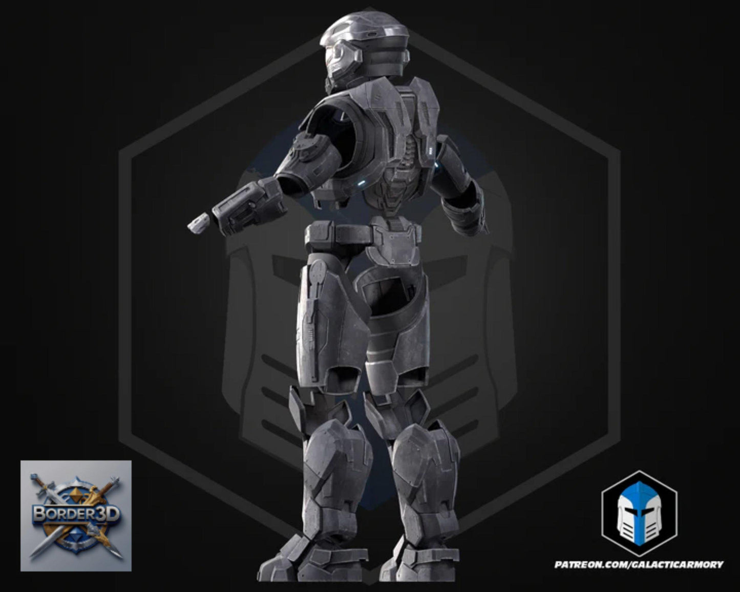 Wearable 3D Printed Lone Wolf Super Soldier Armor Set | Galactic Armory Cosplay PLA Raw