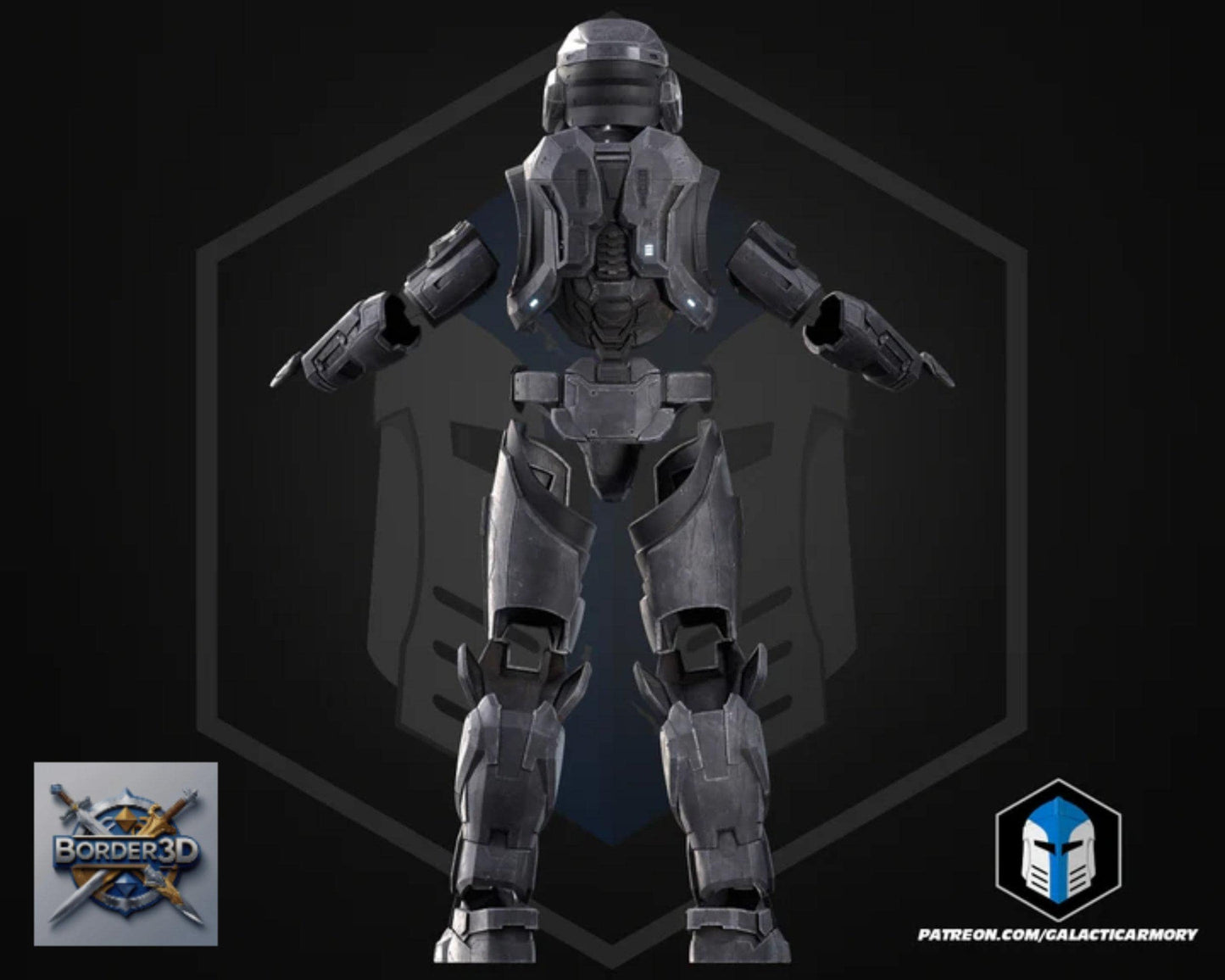 Wearable 3D Printed Lone Wolf Super Soldier Armor Set | Galactic Armory Cosplay PLA Raw