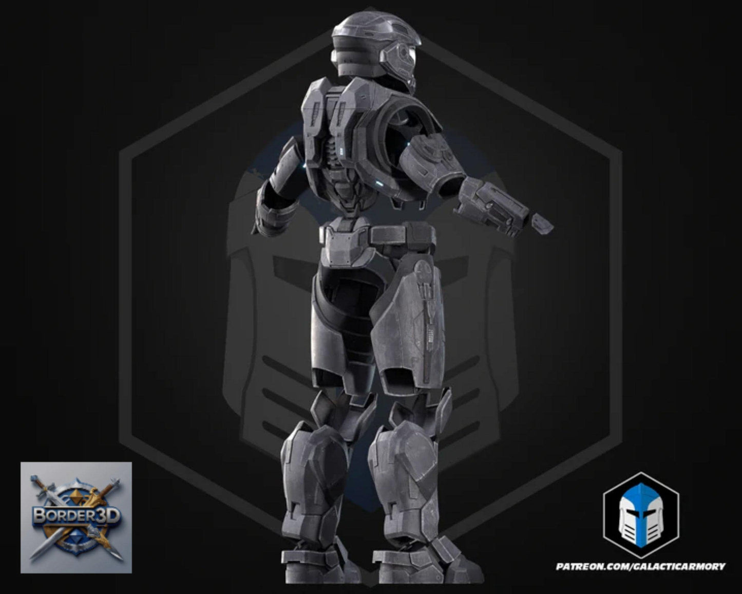 Wearable 3D Printed Lone Wolf Super Soldier Armor Set | Galactic Armory Cosplay PLA Raw