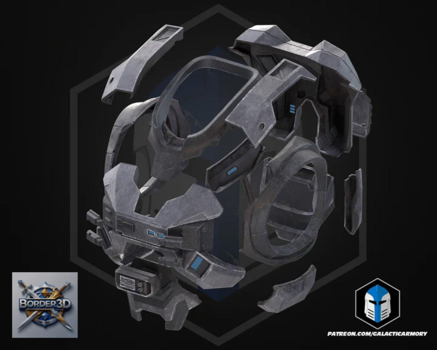 Wearable 3D Printed Lone Wolf Super Soldier Armor Set | Galactic Armory Cosplay PLA Raw