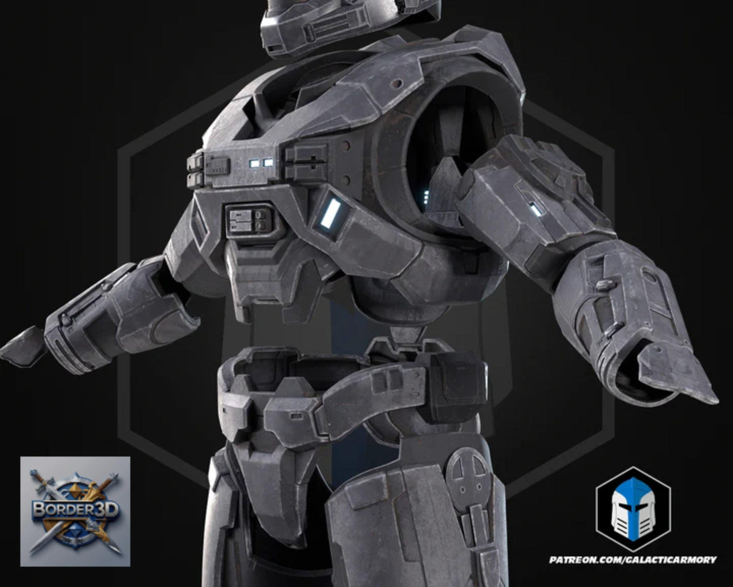 Wearable 3D Printed Lone Wolf Super Soldier Armor Set | Galactic Armory Cosplay PLA Raw