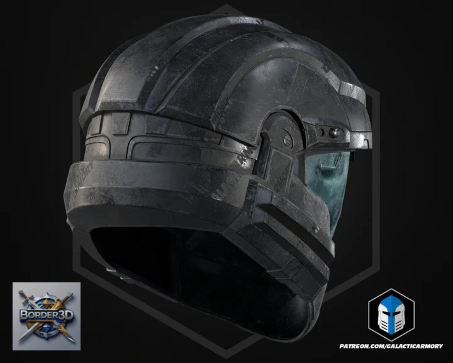 Wearable Orbital Drop Trooper Helmet | 3D Printed Sci-Fi Cosplay Prop PLA Raw