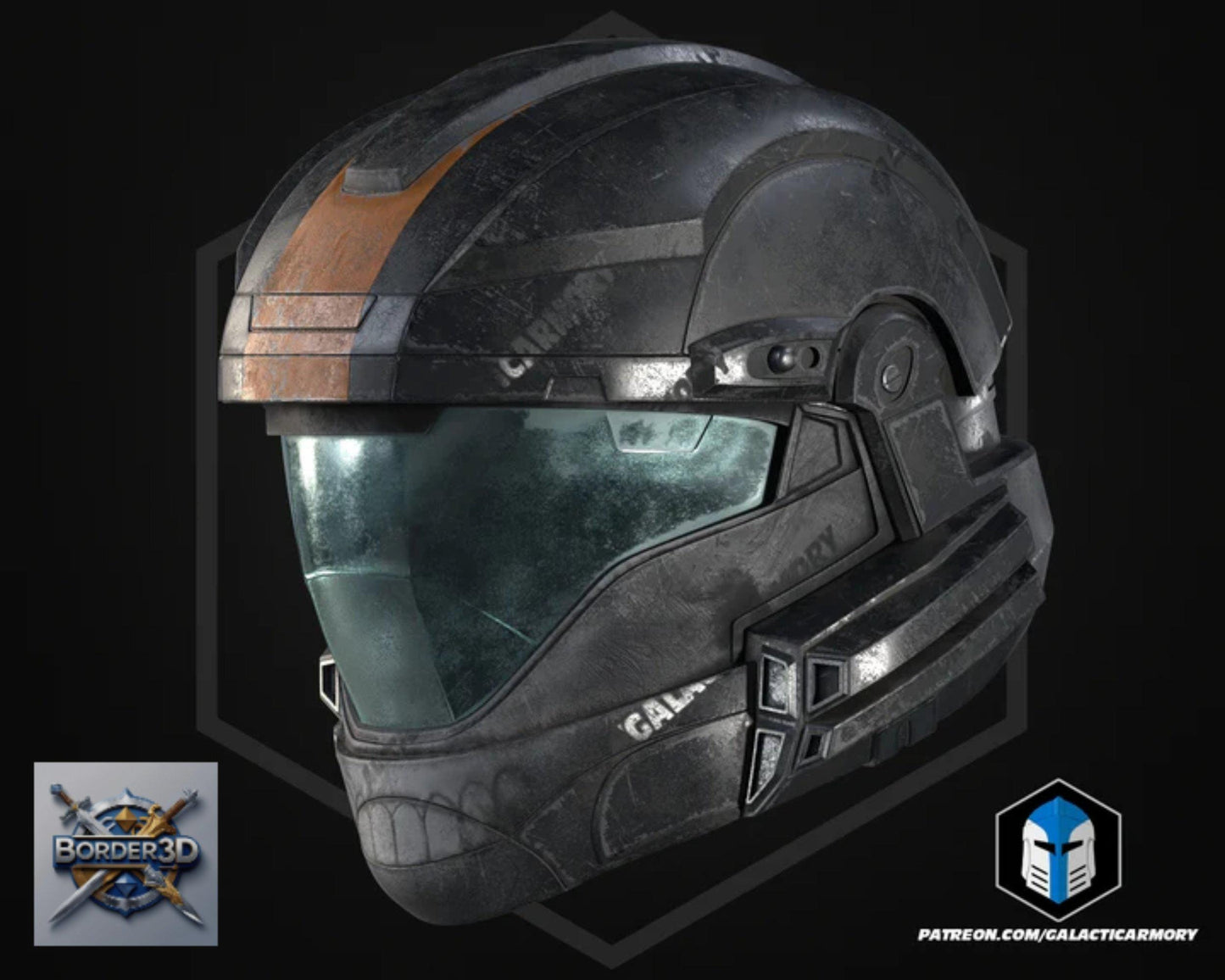 Cosplay Armor Set Recon Helmet | Sci-Fi Tactical 3D Printed Wearable | Galactic Armory PLA Raw