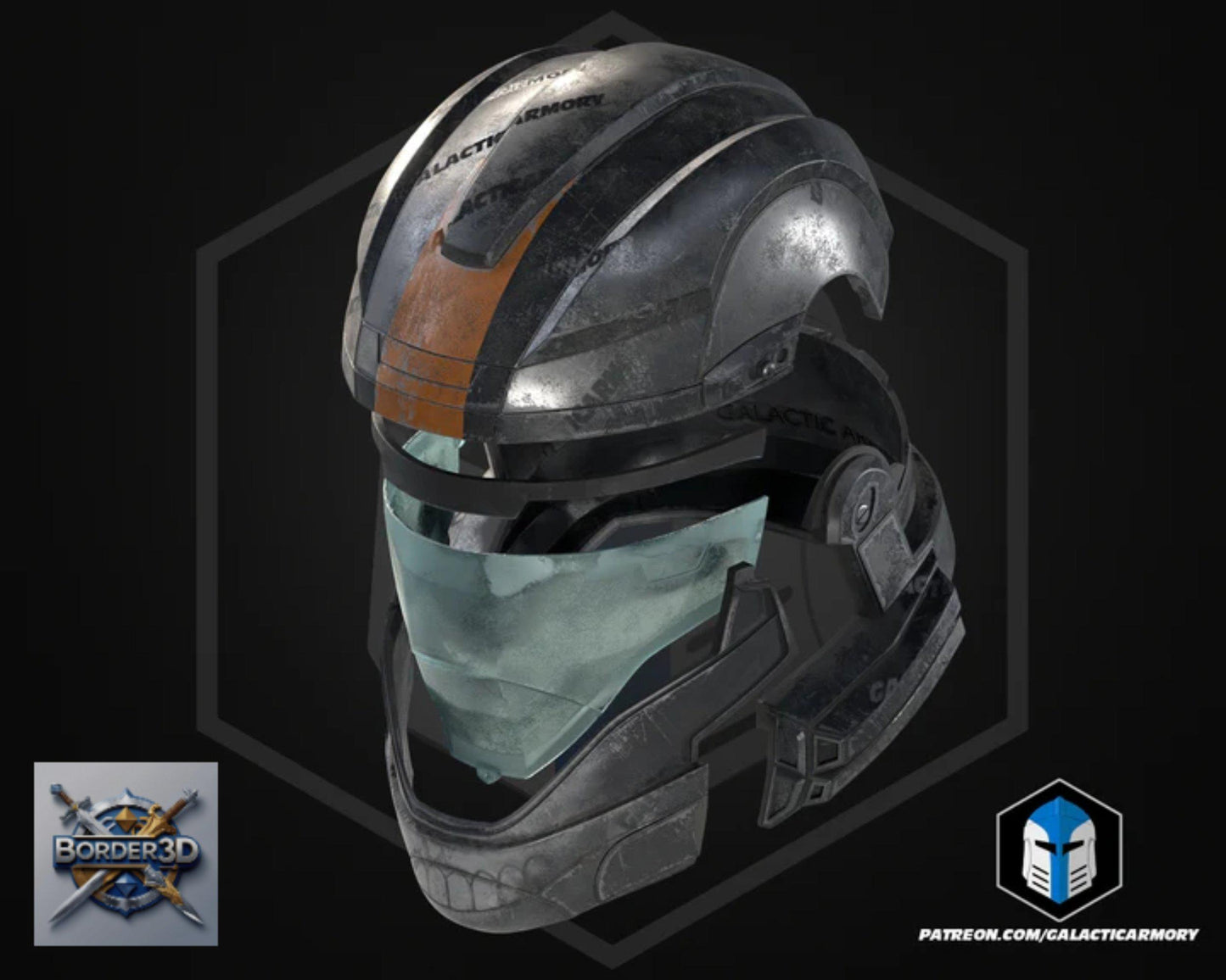Cosplay Armor Set Recon Helmet | Sci-Fi Tactical 3D Printed Wearable | Galactic Armory PLA Raw