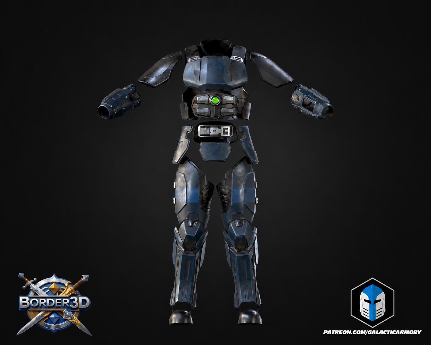 Cosplay Armor Set Recon No Helmet | Sci-Fi Tactical 3D Printed Wearable PLA | Galactic Armory