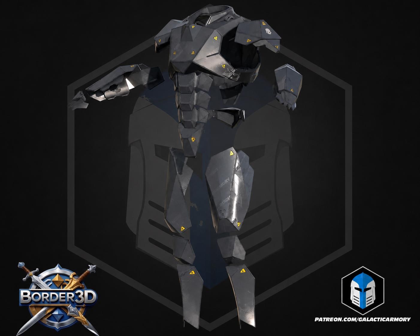 Sci-Fi Tactical 3D Printed Cosplay Armor Set | Galactic Armory Null Cipher Body Kit