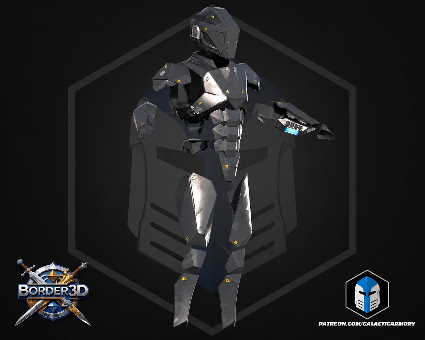 3D Printed Sci-Fi Cosplay Armor Set| Full Body Tactical Suit, Helmet Boots PLA Raw