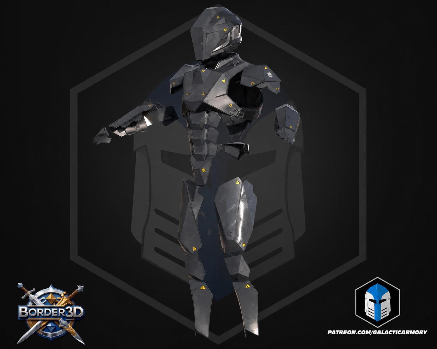 3D Printed Sci-Fi Cosplay Armor Set| Full Body Tactical Suit, Helmet Boots PLA Raw