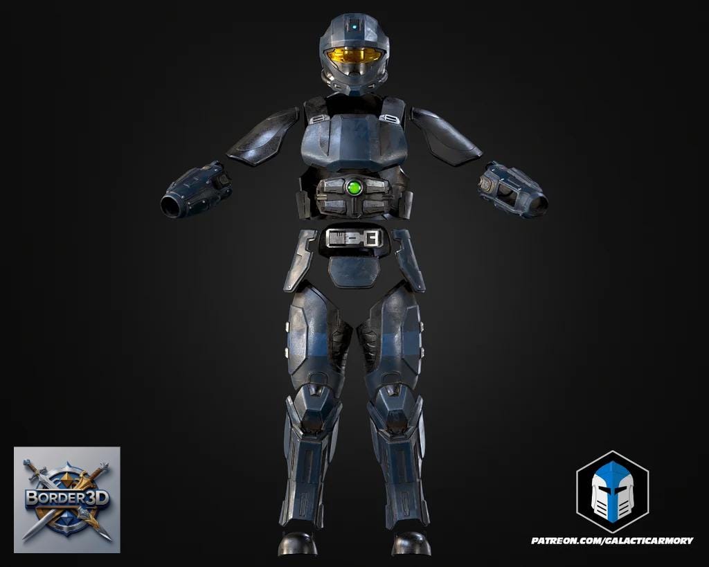 3D Printed Recon Cosplay Armor Set | Full Body Wearable Tactical Suit