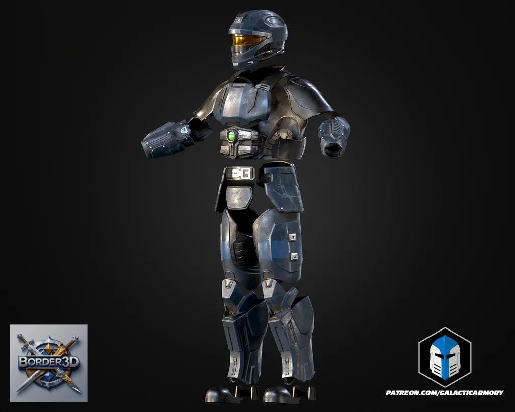 3D Printed Recon Cosplay Armor Set | Full Body Wearable Tactical Suit