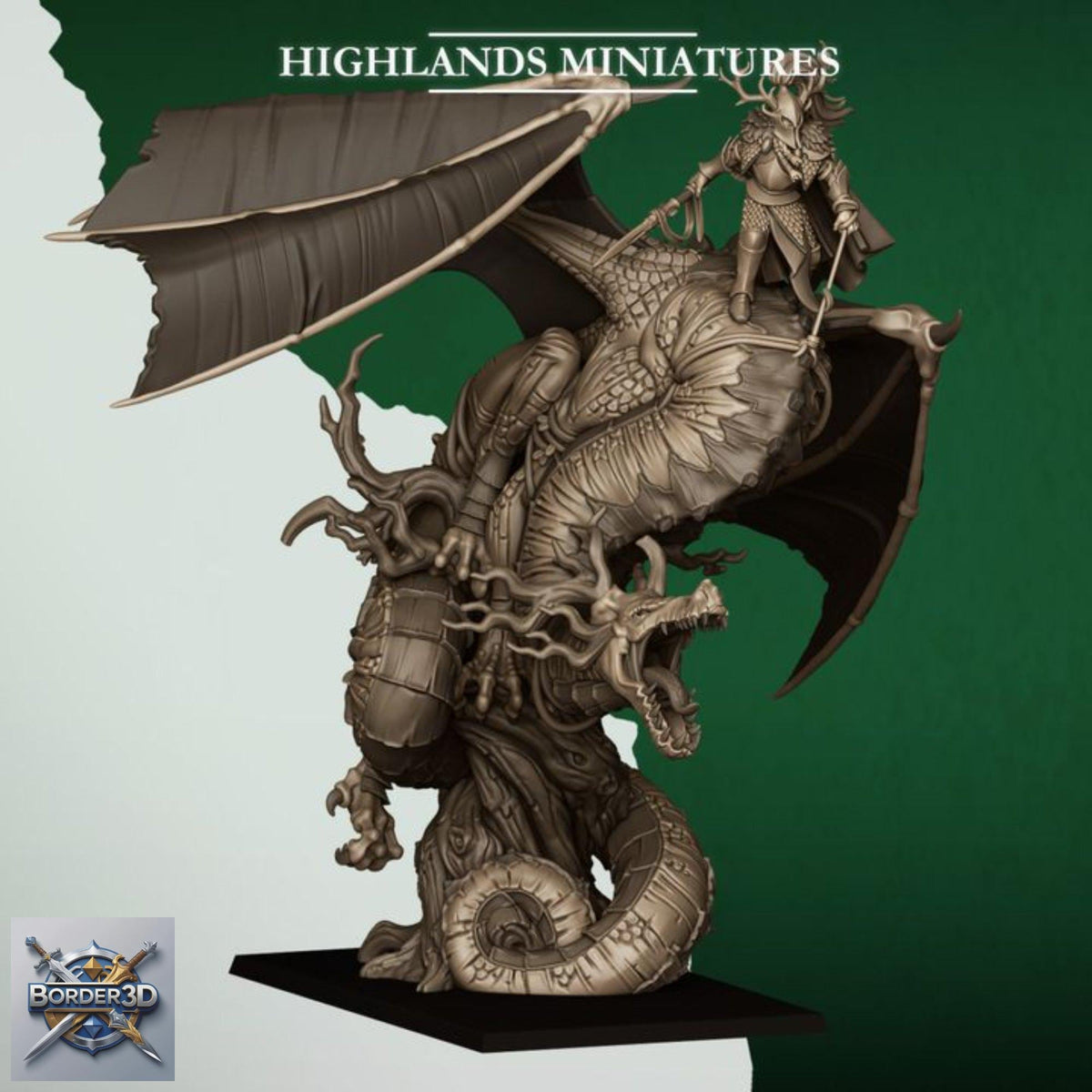Feral Elf Prince Dragon Rider Miniature | Highlands Miniatures Resin Wargame Model