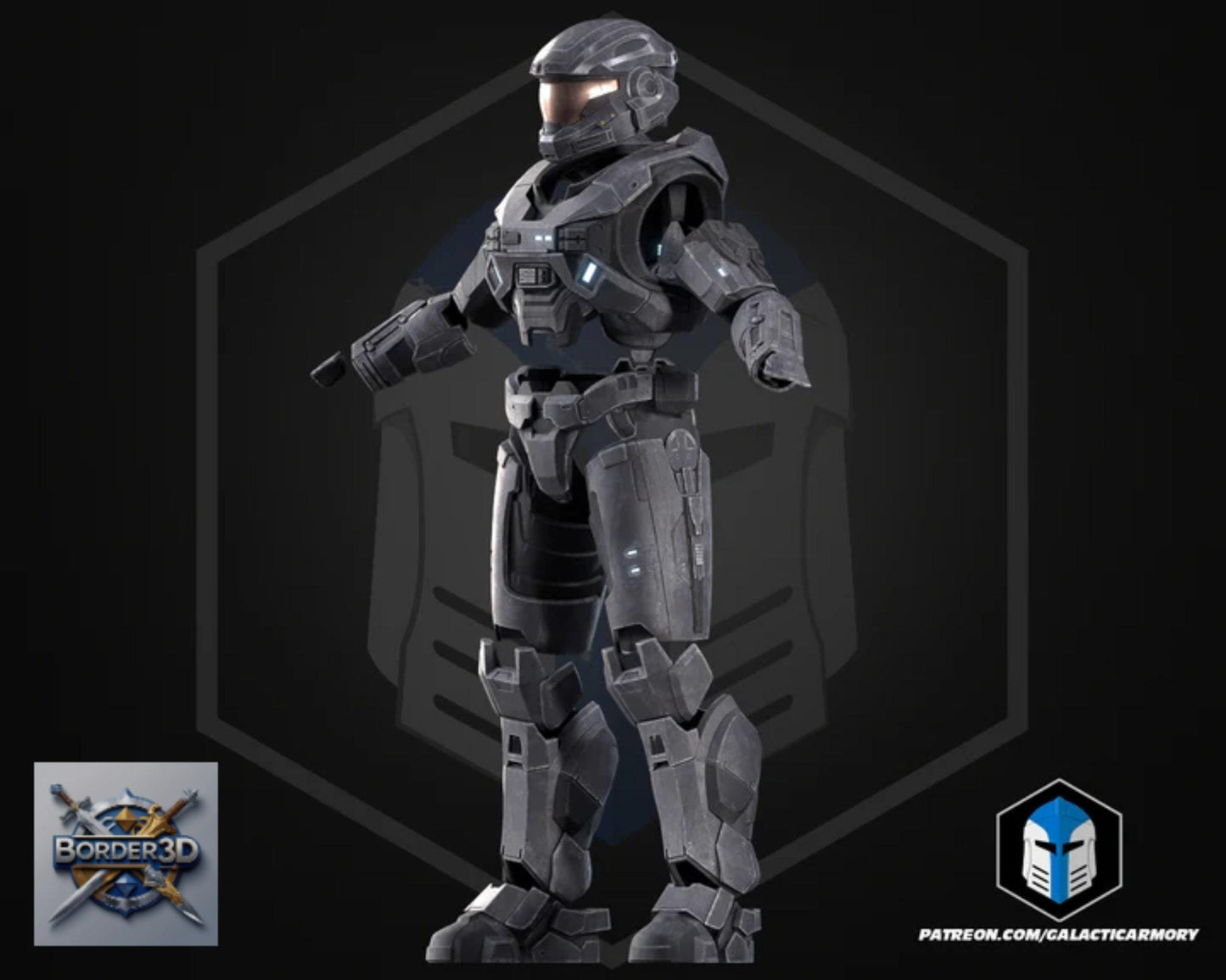 Wearable 3D Printed Lone Wolf Super Soldier Armor Set | Galactic Armory Cosplay PLA Raw