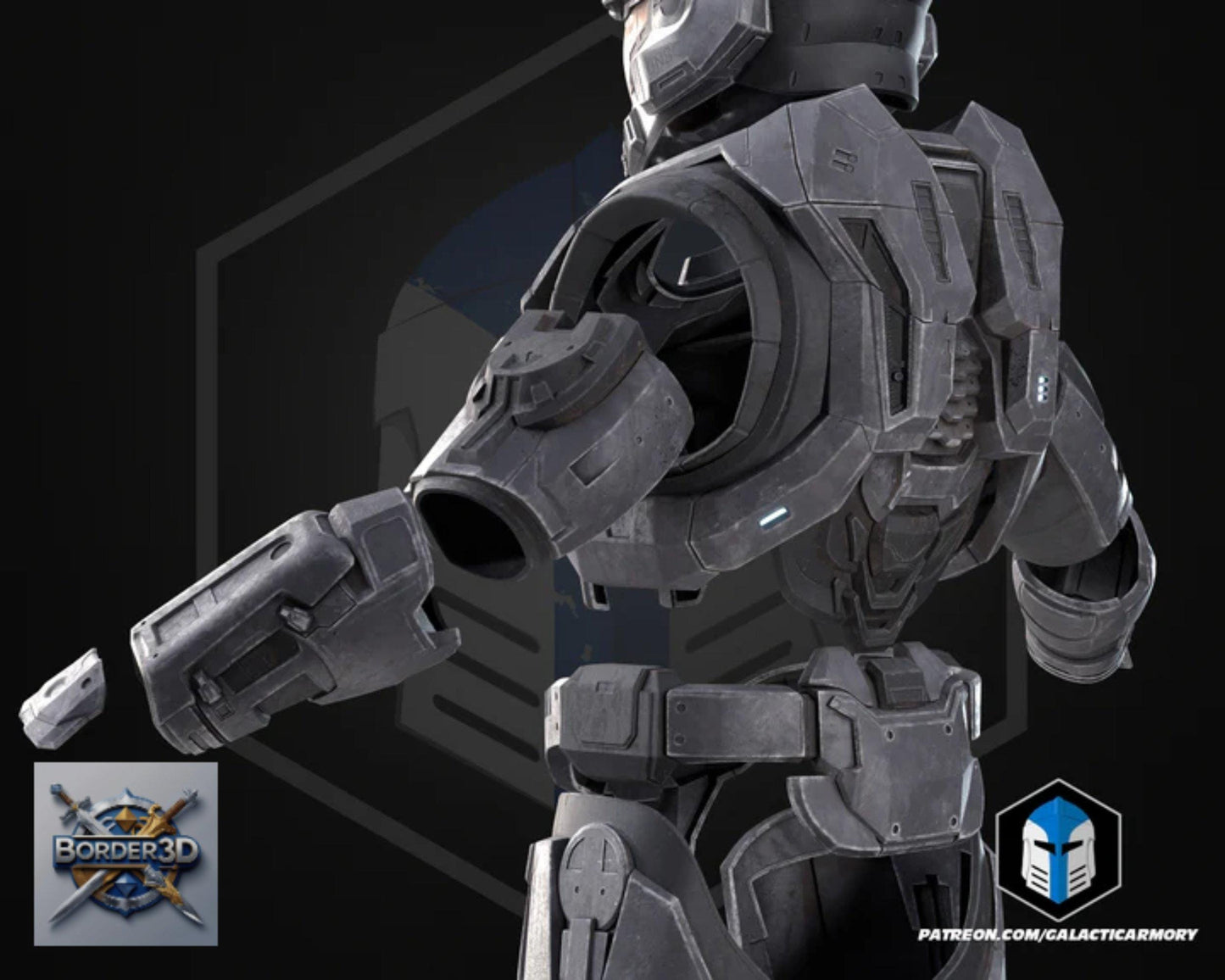 Wearable 3D Printed Lone Wolf Super Soldier Armor Set | Galactic Armory Cosplay PLA Raw